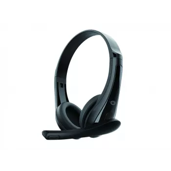 Wired headset CONCEPTRONIC POLONA06B3T, stereo 3.5mm, noise-reduction mic, supraaural, 20–20000 Hz, 1.8 m cable, black