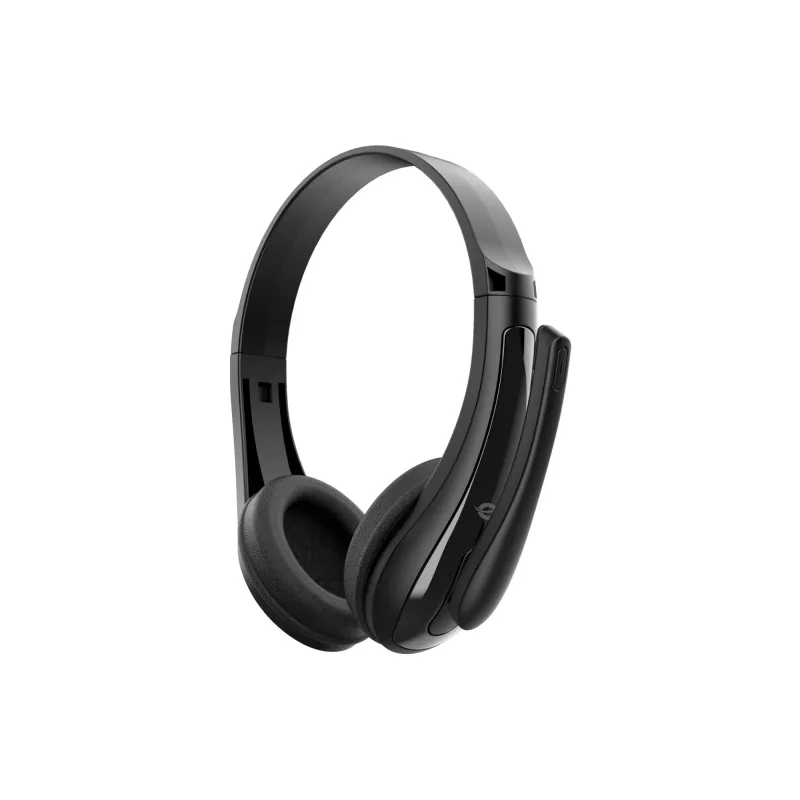 Wired headset CONCEPTRONIC POLONA06B3T, stereo 3.5mm, noise-reduction mic, supraaural, 20–20000 Hz, 1.8 m cable, black