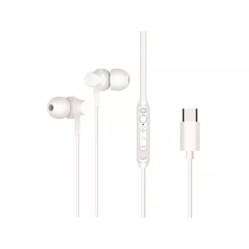 Wired in-ear headset CONCEPTRONIC BRENDAN03W — USB-C, 20–20000 Hz, 1.2 m cable, white