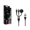 USB A to 2× USB-C 3-in-1 Fast Charging Data Cable Conceptronic ETTA08B15 — 1.5 m, USB 2.0, 5A, Apple Watch charger, 100W E‑Mark