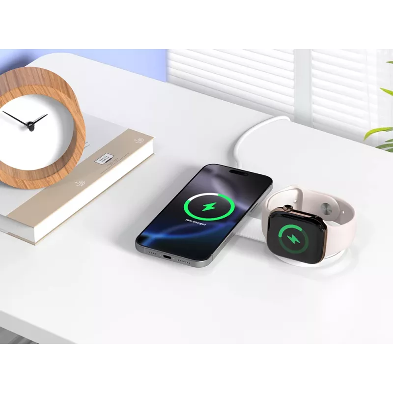 Conceptronic GORGON04W 2-in-1 Foldable Magnetic Qi2 25W Wireless Charger