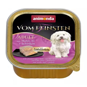 Wet dog food animonda Vom Feinsten Gourmet Core — Chicken, Egg & Ham, 150 g tray, grain‑free, for adult small breeds (5–10 kg)