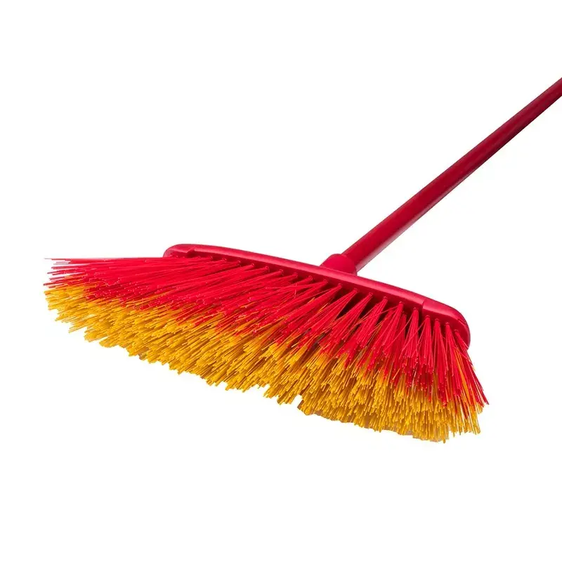 Outdoor broom VILEDA model 128763, hard bristle, technopolymer, red