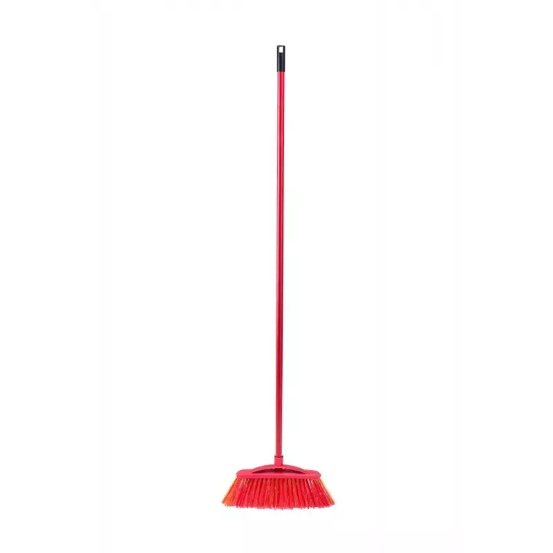 Outdoor broom VILEDA model 128763, hard bristle, technopolymer, red
