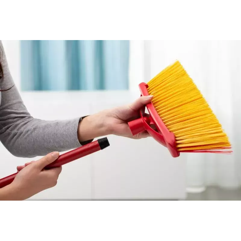 Outdoor broom VILEDA model 128763, hard bristle, technopolymer, red