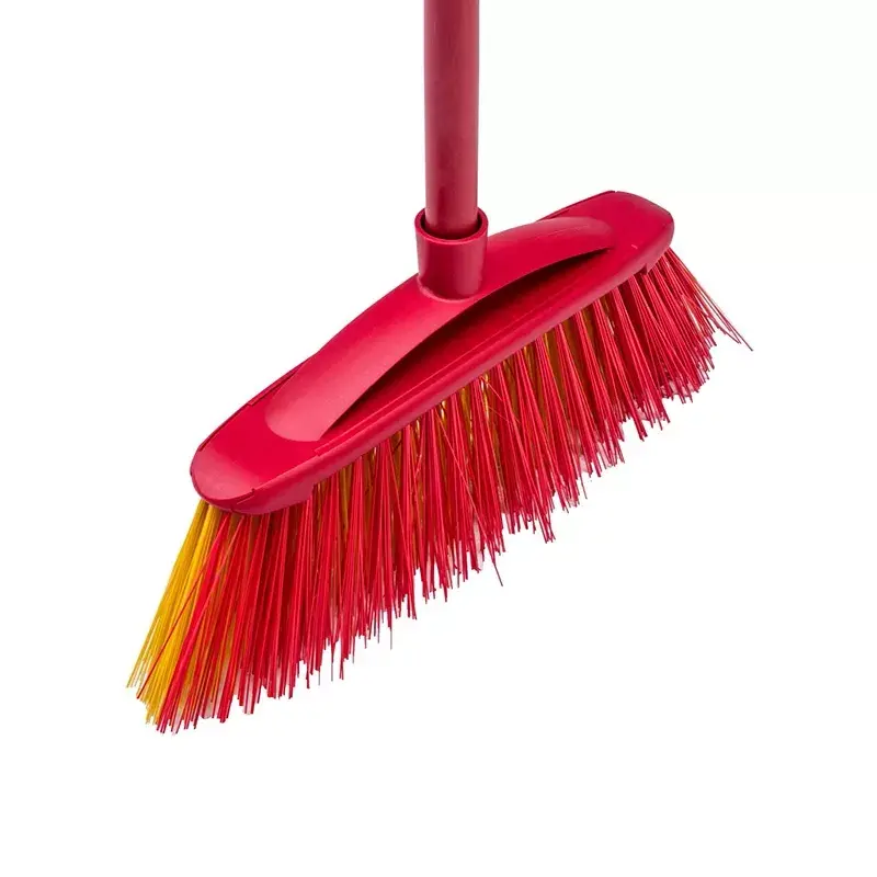 Outdoor broom VILEDA model 128763, hard bristle, technopolymer, red