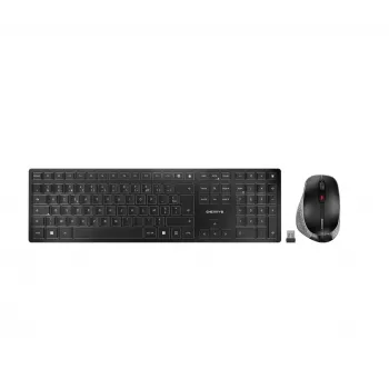 CHERRY DW 9500 SLIM keyboard Mouse included Universal RF Wireless + Bluetooth AZERTY French Black, Grey