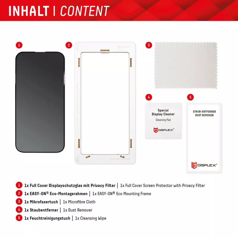 Displex Privacy Screen Protector (10H) for Samsung Galaxy S22/S23, Eco Mounting Frame, Privacy Filter