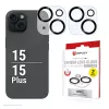 Displex Full Cover Camera Lens Glass iPhone 15/15 Plus, 10H, Full Camera Protector, Quick Mount, 2-Pack