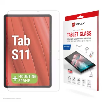 Displex Tablet Glass (9H) for Samsung Galaxy Tab S11, Eco Mounting Frame, unbreakable