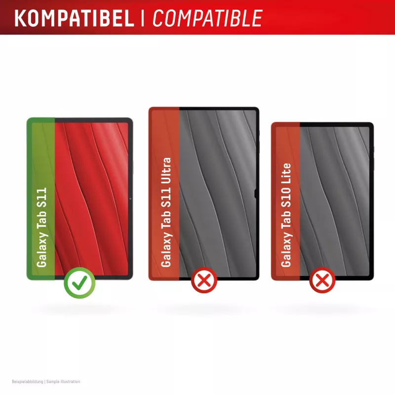 Displex Tablet Glass (9H) for Samsung Galaxy Tab S11, Eco Mounting Frame, unbreakable