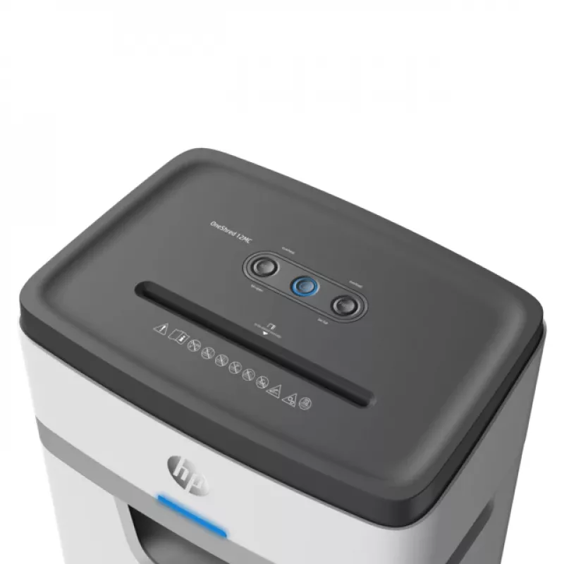 Paper shredder HP OneShred 12MC micro-cut 2x15 mm 12-sheet 25 L 65 dB 220 mm White