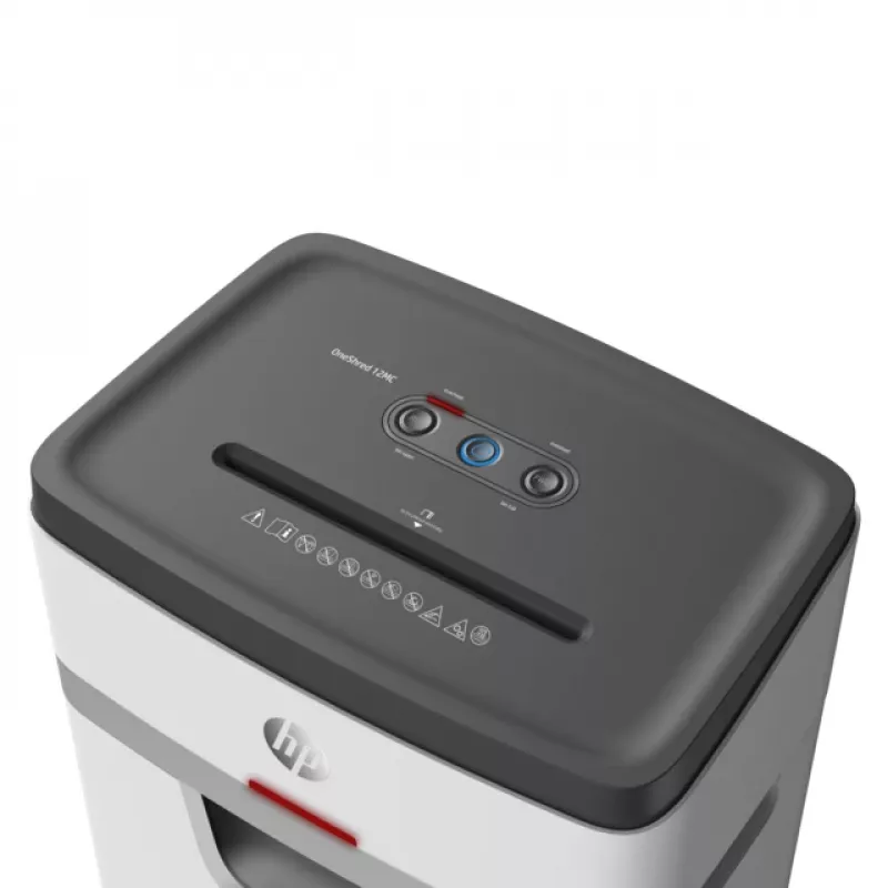 Paper shredder HP OneShred 12MC micro-cut 2x15 mm 12-sheet 25 L 65 dB 220 mm White