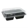 Papstar 96554 Disposable Food Storage Container Black PET 227x178x45mm