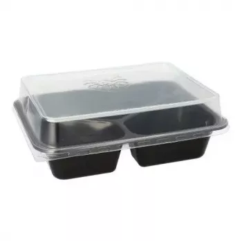 Papstar 96554 Disposable Food Storage Container Black PET 227x178x45mm
