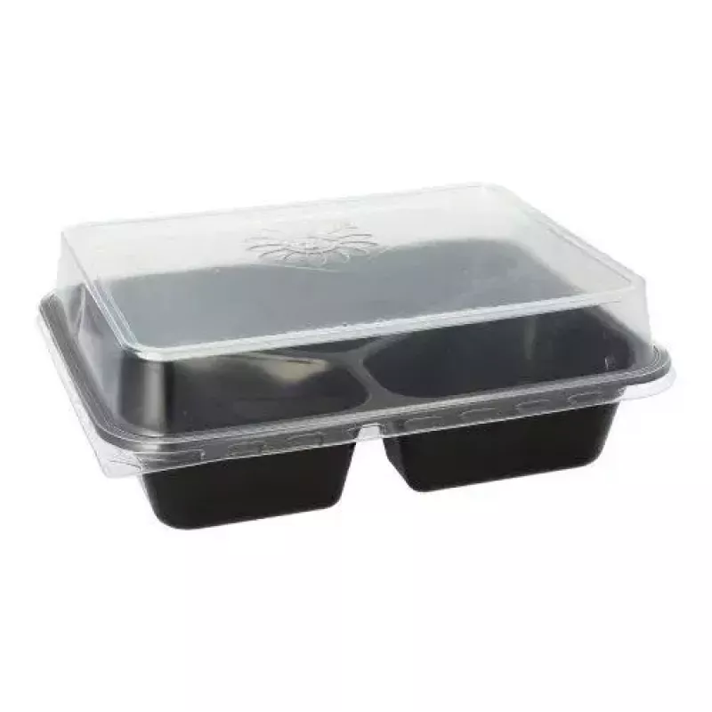 Papstar 96554 Disposable Food Storage Container Black PET 227x178x45mm