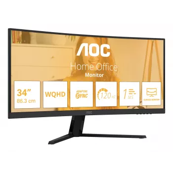 AOC B3 CU34B3E computer monitor 86.4 cm (34 inch) 3440 x 1440 pixels Wide Quad HD LED Black