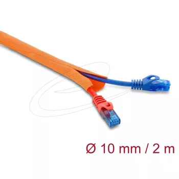 Cable protection sleeve self-closing DELOCK 2 m x 10 mm orange