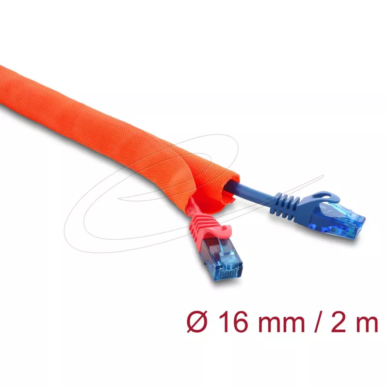 Cable protection conduit self-closing DELOCK 2 m × 16 mm orange
