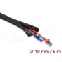 DELOCK Cable Protection Sleeve self-closing double-layer 5 m x 19 mm black