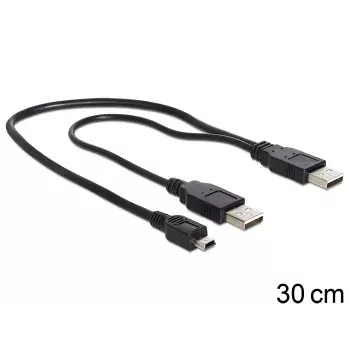 USB Cable DeLOCK 83178 USB 2.0 0.3 m 2 x USB A Black