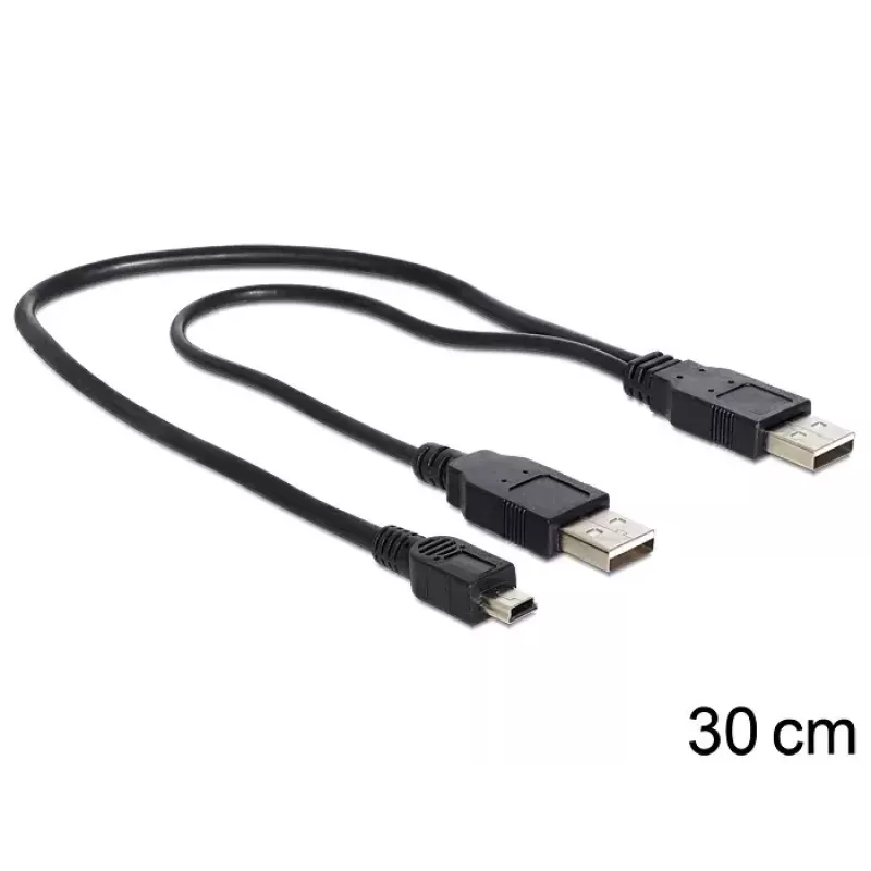 USB Cable DeLOCK 83178 USB 2.0 0.3 m 2 x USB A Black