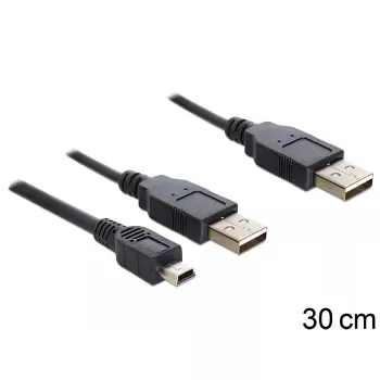 USB Cable DeLOCK 83178 USB 2.0 0.3 m 2 x USB A Black