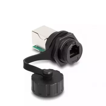 DeLOCK Cable Connector RJ12 jack to RJ12 jack IP68 waterproof black