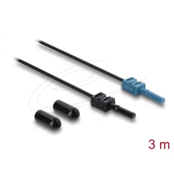 Fibre optic adapter cable DELOCK 91026, multi-mode POF, 3 m, black/blue, 1 pc