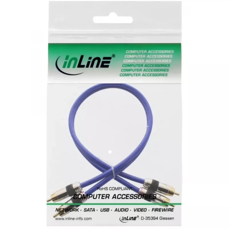 InLine Premium RCA Audio Cable 2x RCA male / male gold plated 2m