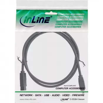 InLine FireWire 400 to 800 1394b Cable 4/9 Pin Male 1.8m Black