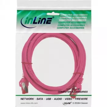 InLine Patch Cable S/FTP PiMF Cat.6 250MHz PVC copper pink 0.25m