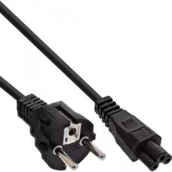 InLine power cable Type F German / “Mickey Mouse” notebook plug black 1m