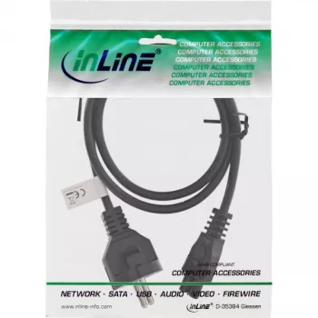 InLine power cable Type F German / “Mickey Mouse” notebook plug black 1m