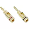 Binding post (banana plug screw) InLine metal gold plated, 1x red + 1x black
