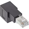 InLine patch cord adapter Cat.6A, RJ45 male / female, angled 90° downwards