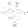 InLine patch cord adapter Cat.6A, RJ45 male / female, angled 90° downwards