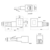 InLine patch cord adapter Cat.6A, RJ45 male / female, angled 90° to the left