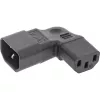 InLine Power supply adapter IEC 60320 C14/C13, left/right angled, 3pin IEC dev.