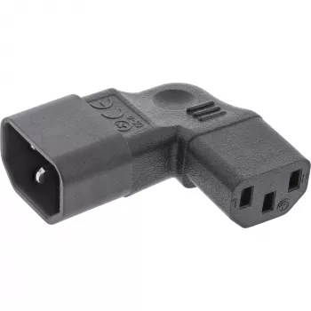 InLine Power supply adapter IEC 60320 C14/C13, left/right angled, 3pin IEC dev.