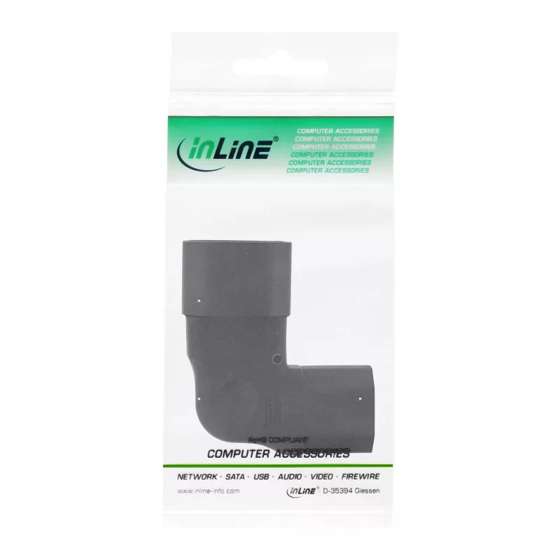 InLine Power supply adapter IEC 60320 C14/C13, left/right angled, 3pin IEC dev.