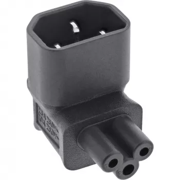 InLine Power supply adapter IEC 60320 C14 / C5, up/down angled, 3pin IEC device