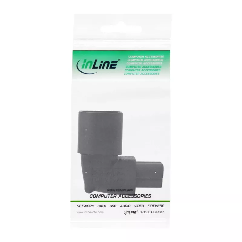 InLine Power supply adapter IEC 60320 C14 / C5, up/down angled, 3pin IEC device