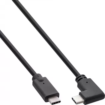 InLine USB 3.2 Gen.2 cable, USB-C male/male angled, black, 0.5m