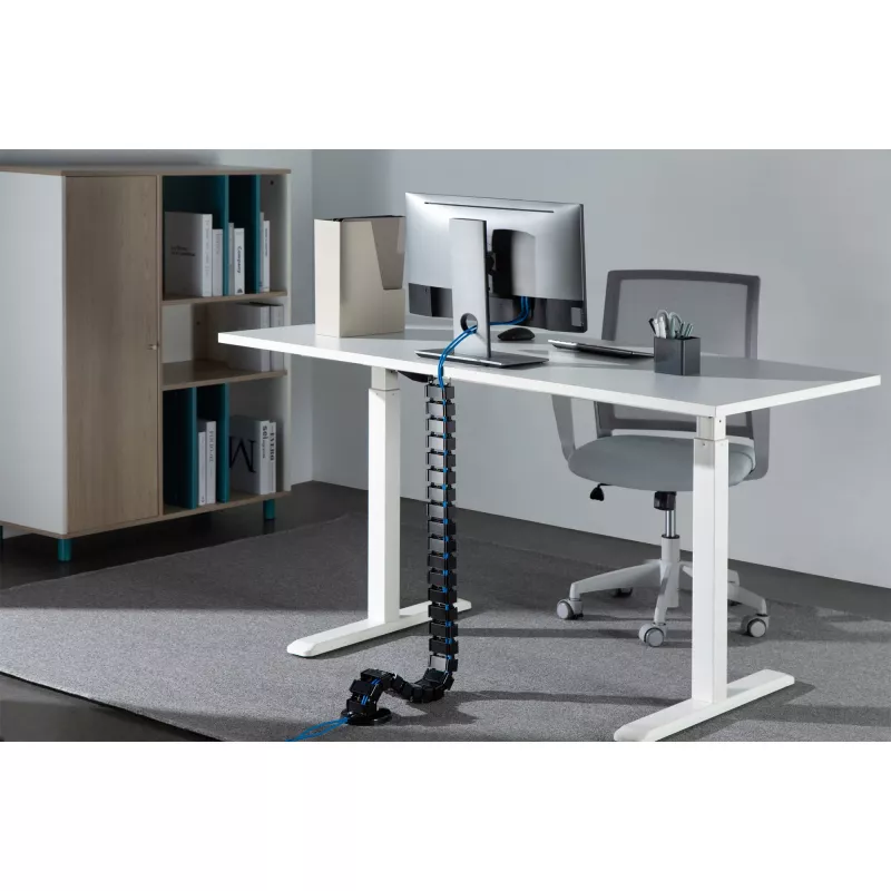 InLine Cable duct flexible for height-adjustable tables, 4 chambers, black