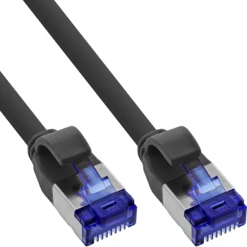 InLine Patch cable slim, Cat.6A, S/FTP, TPE (LSZH) flexible, PoE, black, 1.5m