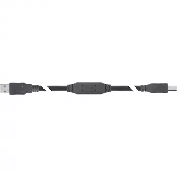 InLine USB 2.0 active cable, USB-A male to USB-B male, 15m, 15 m, USB A, USB B, USB 2.0, 0.48 Gbit/s, Black