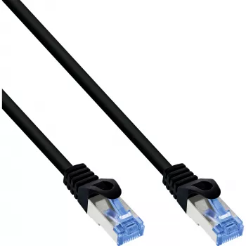 InLine Patch cable, Cat.6A, S/FTP, TPE flexible, black, 0.25m