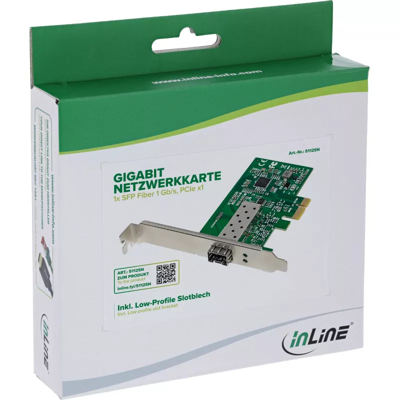 Internal Network Card InLine 51125N Fiber 1000 Mbit/s PCI Express