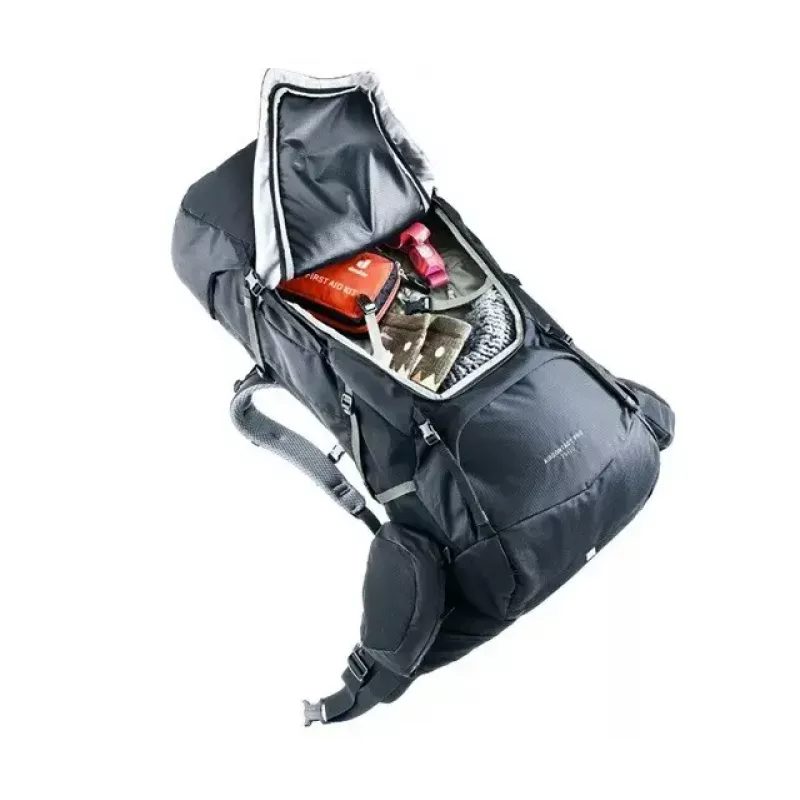 Backpack DEUTER Aircontact Pro 75+10 — 75+10 L capacity, black, durable waterproof